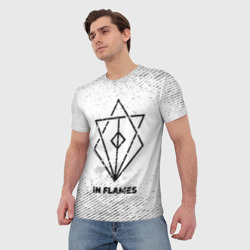 Мужская футболка 3D In Flames с потертостями на светлом фоне - фото 2