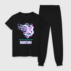 Женская пижама хлопок Burzum glitch rock