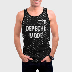 Мужская майка 3D Depeche Mode glitch на темном фоне: символ сверху - фото 2