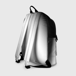 Рюкзак с принтом Ramones glitch на светлом фоне: символ сверху для любого человека, вид сзади №1. Цвет основы: белый