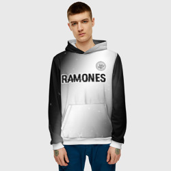 Мужская толстовка 3D Ramones glitch на светлом фоне: символ сверху - фото 2