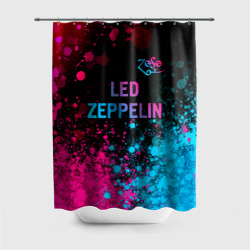 Штора 3D для ванной Led Zeppelin - neon gradient: символ сверху