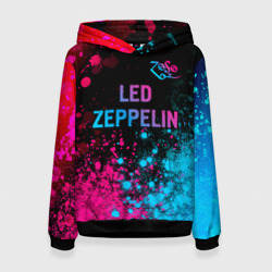 Женская толстовка 3D Led Zeppelin - neon gradient: символ сверху