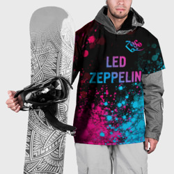 Накидка на куртку 3D Led Zeppelin - neon gradient: символ сверху