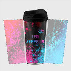 Термокружка-непроливайка Led Zeppelin - neon gradient: символ сверху - фото 2
