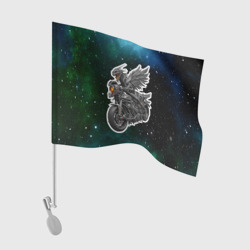 Флаг для автомобиля Титановый кибердракон на байке