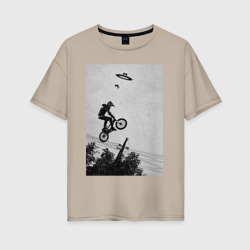 Женская футболка хлопок Oversize UFO BMX