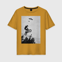 Женская футболка хлопок Oversize UFO BMX