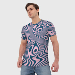 Мужская футболка 3D Абстрактный размытый узор - фото 2
