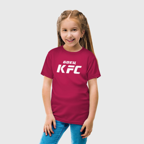 Детская футболка хлопок Боец KFC, цвет маджента - фото 5