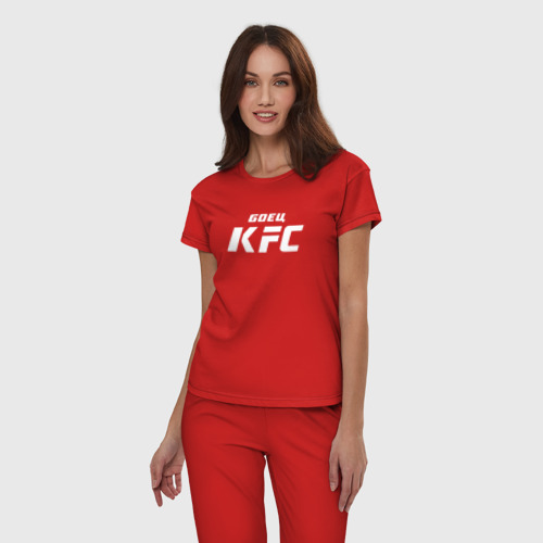 Женская пижама хлопок Боец KFC, цвет красный - фото 3