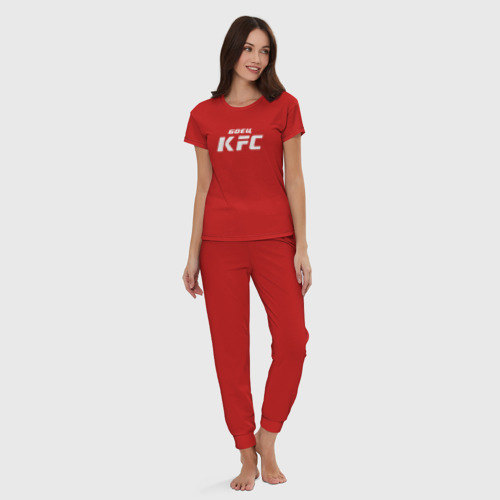 Женская пижама хлопок Боец KFC, цвет красный - фото 5