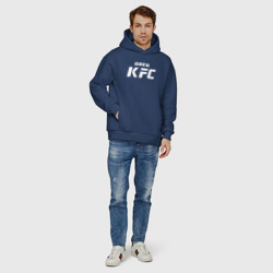 Худи с принтом Боец KFC для мужчины, вид на модели спереди №4. Цвет основы: темно-синий