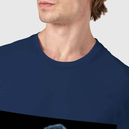 Мужская футболка хлопок Петух-шериф, цвет темно-синий - фото 6