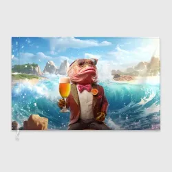 Флаг 3D Мистер карп с пивом