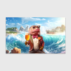 Бумага для упаковки 3D Мистер карп с пивом