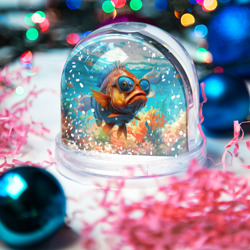 Игрушка Снежный шар Рыба в солнечных очках в воде - фото 2
