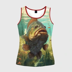 Женская майка 3D Карп в озере