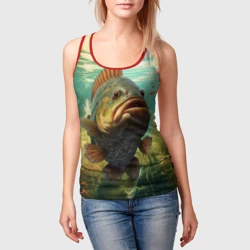 Женская майка 3D Карп в озере - фото 2