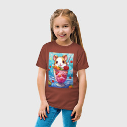 Детская футболка хлопок Хомячок в ягодном коктейле - фото 2