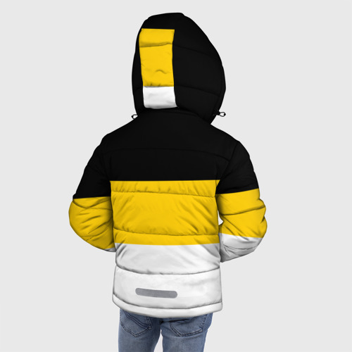 Зимняя куртка для мальчиков 3D с принтом Я Русский - имперский флаг, вид сзади #2