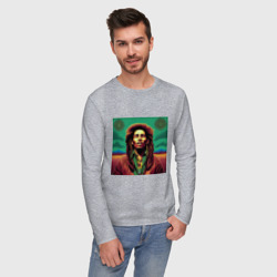 Мужской лонгслив хлопок Digital Art Bob Marley in the field - фото 2