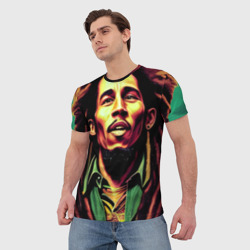 Мужская футболка 3D Digital Art Bob Marley in the field - фото 2