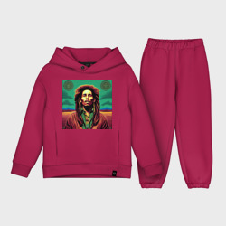 Детский костюм хлопок Oversize Digital Art Bob Marley in the field