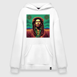 Худи SuperOversize хлопок Digital Art Bob Marley in the field