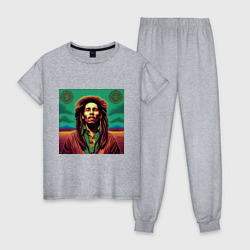 Женская пижама хлопок Digital Art Bob Marley in the field