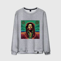 Мужской свитшот хлопок Digital Art Bob Marley in the field