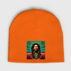 Женская шапка демисезонная Digital Art Bob Marley in the field