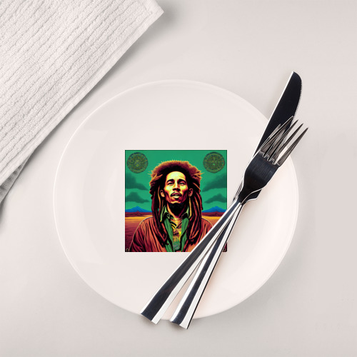 Тарелка Digital Art Bob Marley in the field - фото 2