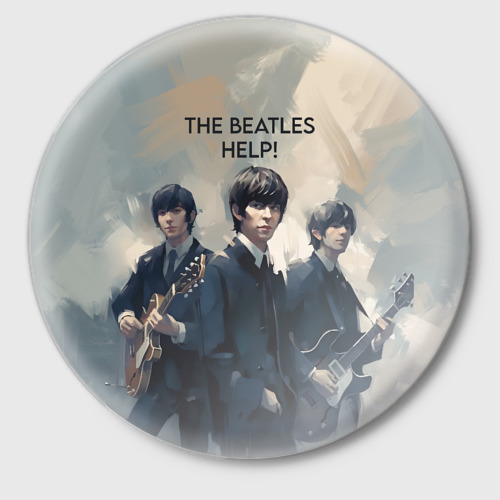 Значок The Beatles - Help, цвет белый
