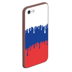 Чехол для iPhone 5/5S матовый Флаг России - потёки - фото 2