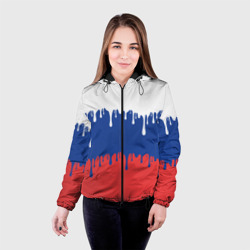 Женская куртка 3D Флаг России - потёки - фото 2
