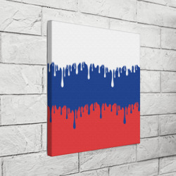 Холст квадратный Флаг России - потёки - фото 2