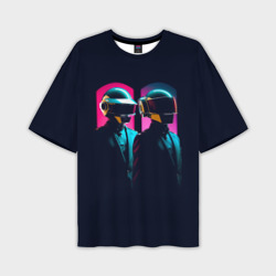 Мужская футболка oversize 3D Daft Punk - One more time