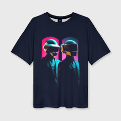 Женская футболка oversize 3D Daft Punk - One more time