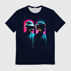 Мужская футболка 3D Daft Punk - One more time