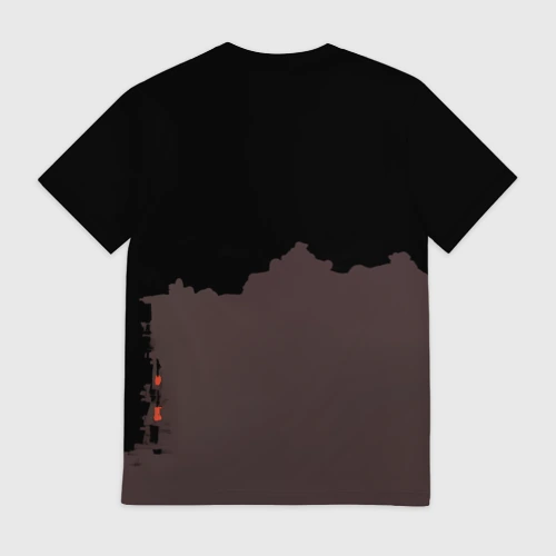 Мужская футболка 3D с принтом Кукла Колдуна с черепoм, вид сзади #1