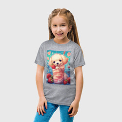 Детская футболка хлопок Милый пушистый щенок в коктейле - фото 2