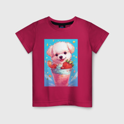 Детская футболка хлопок Клубничный щенок
