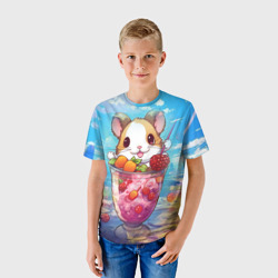 Детская футболка 3D Хомячок в коктейле - фото 2