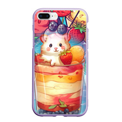 Чехол для iPhone 7Plus/8 Plus матовый Хомячок в ягодном коктейле