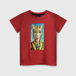 Детская футболка хлопок Египетская девушка кошка аниме