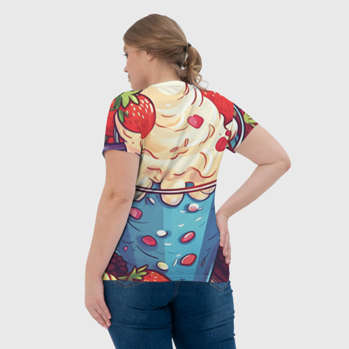 Женская футболка 3D Хомяк в коктейле, цвет 3D печать - фото 7