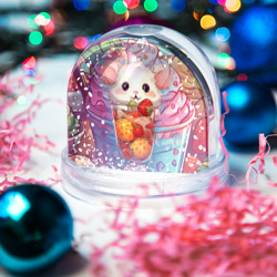 Игрушка Снежный шар Хомясок в ягодном стакане - фото 2