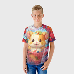 Детская футболка 3D Клубничный хомяк - фото 2