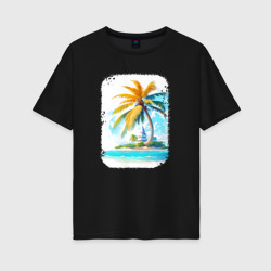 Женская футболка хлопок Oversize Island Getaway